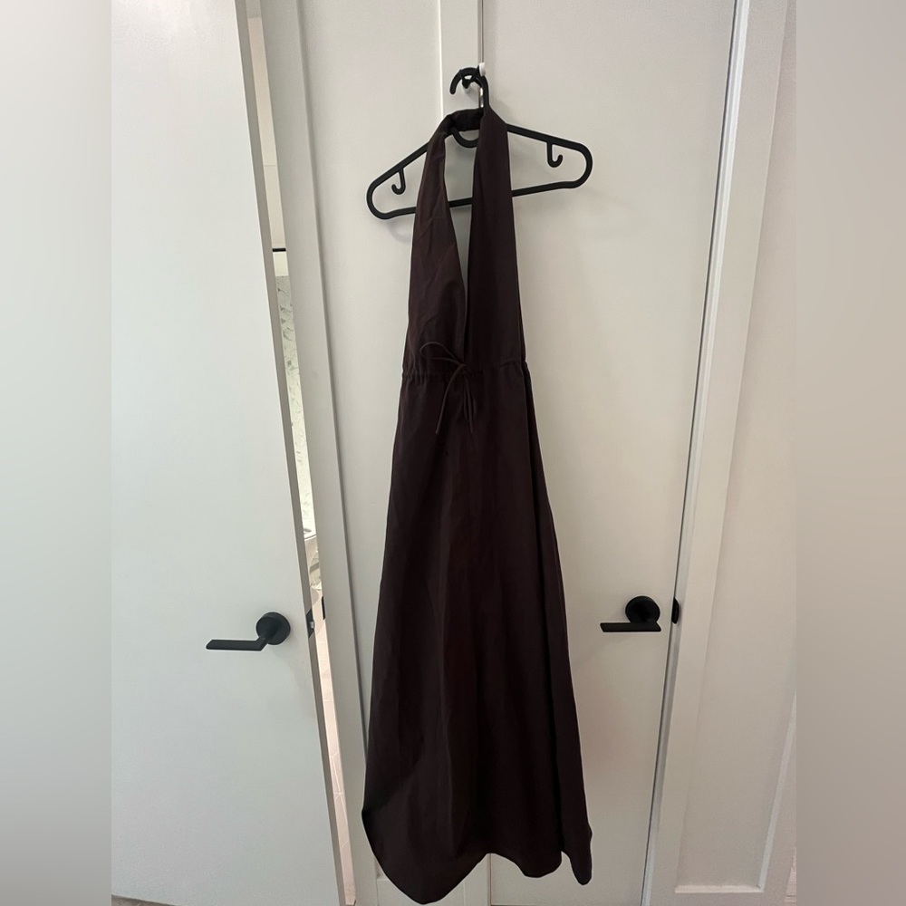DISSH Tammy Burnt Choc Sleeveless Cotton Midi Dress